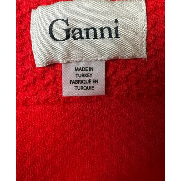 Preloved GANNI Textured Red Pencil Skirt  Size Small - Picture 3 of 5